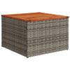 7-Piece Gray Poly Rattan Garden Lounge Set with Acacia Table view 4
