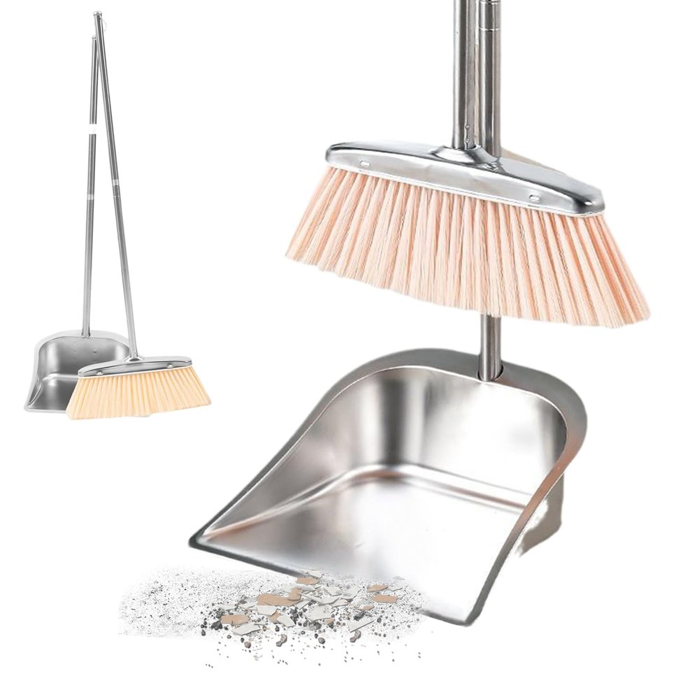 Stainless Steel Broom and Dustpan Set