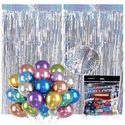 Acual Silver Tinsel Curtain Set