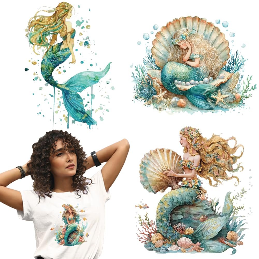 arricraft 4 Sheet Mermaid Iron-On Stickers