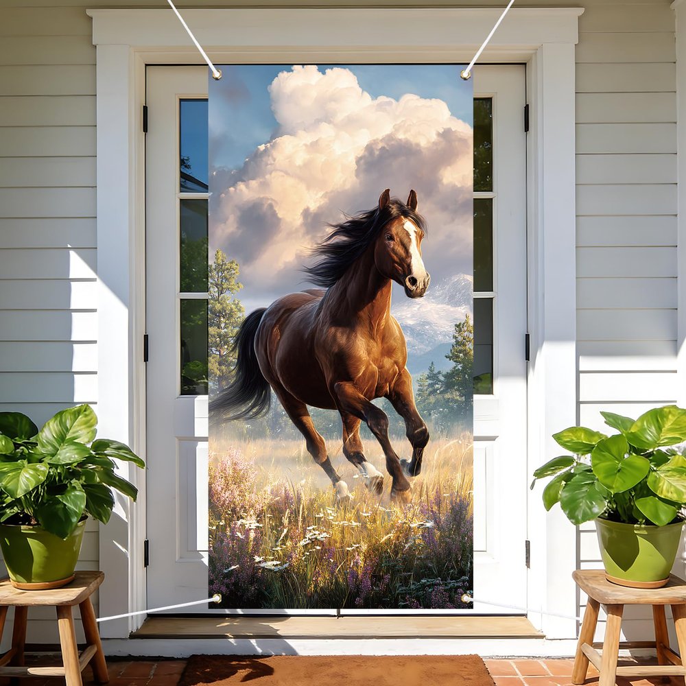 arricraft Fast Horse Polyester Banner 72.83"x35.43"