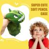 BSITSSS Dinosaur Pencil Case, Green Plush Silicone Case with Zipper view 2