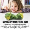 BSITSSS Dinosaur Pencil Case, Green Plush Silicone Case with Zipper view 3