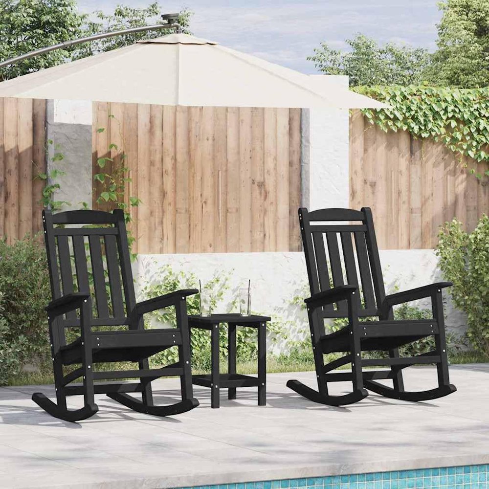 RMIHSJG 2-Piece Black Rocking Chair Set, 92 x 70 x 108 cm