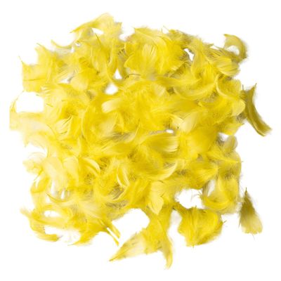 100 Yellow Craft Feathers for Decoration