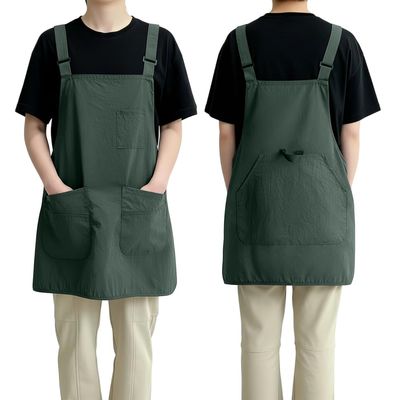 BDKMMS Sleeveless Waterproof Smock Apron with 3 Pockets