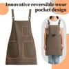 BDKMMS Sleeveless Waterproof Smock Apron with 3 Pockets view 3