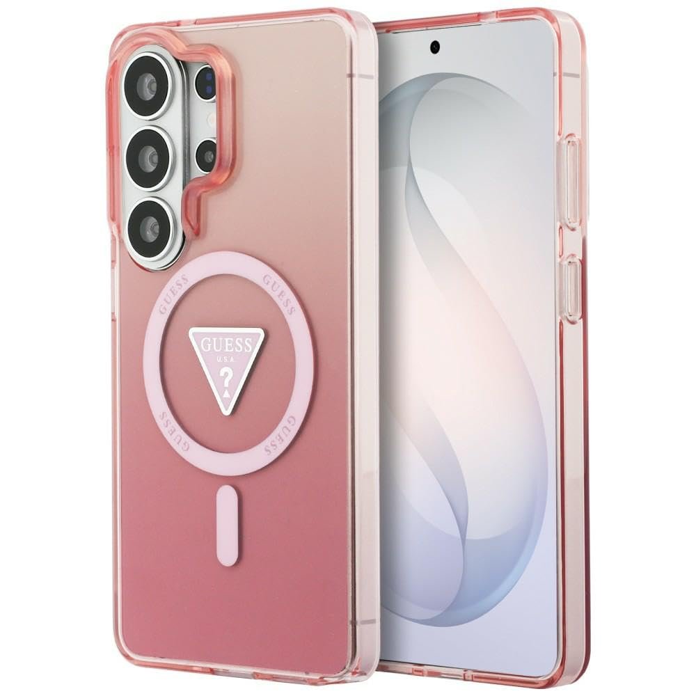 CG MOBILE Guess IML Gradient Triangle MagSafe-Compatible Case for Samsung Galaxy S26 Ultra (Pink)