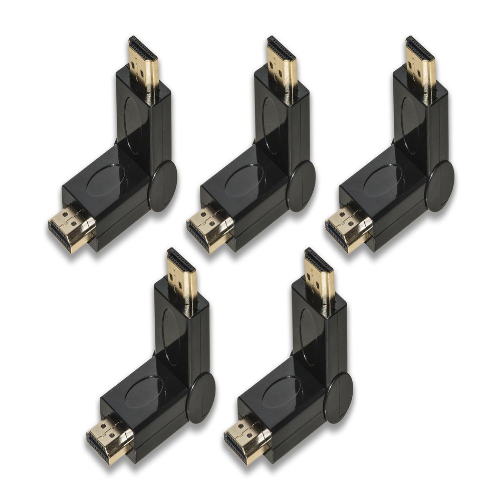 LINK LKADAT9605 HDMI Male-to-Male Adapter, Adjustable Connector, Full HD 1080p, 5-Pack