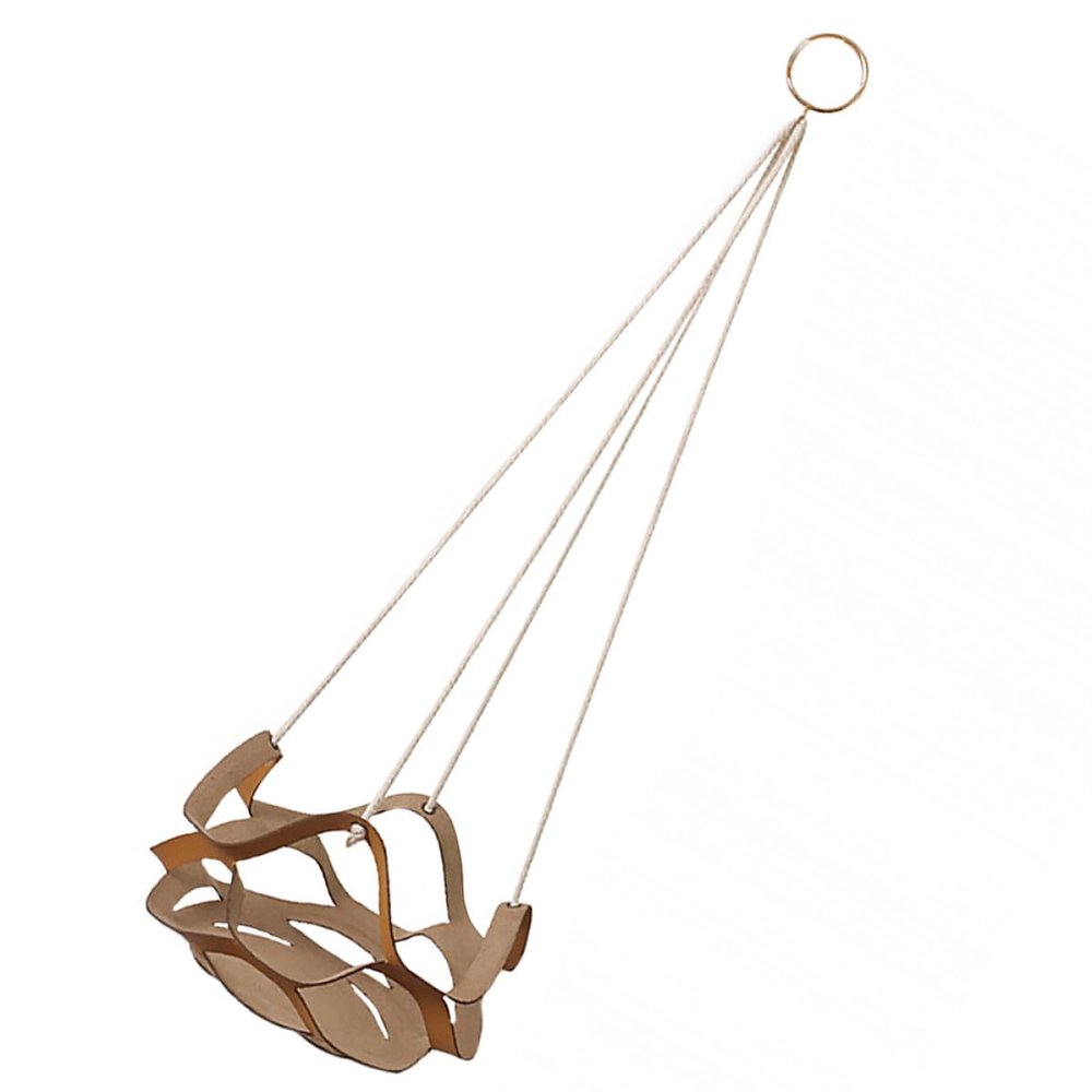 MOBUTOFU PU Leather Hanging Plant Pot Holder with Rope and Loop