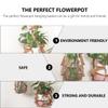 MOBUTOFU PU Leather Hanging Plant Pot Holder with Rope and Loop view 3