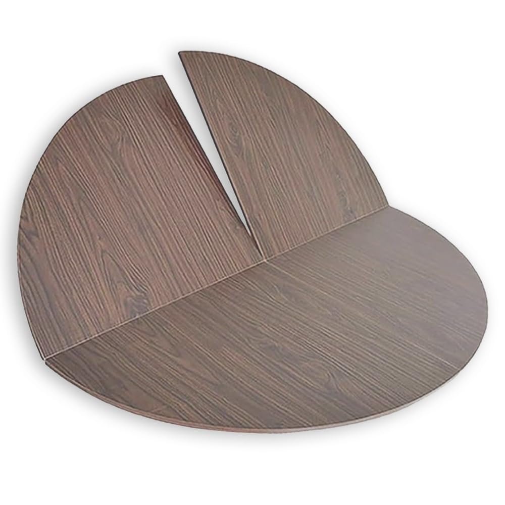 Round Folding Walnut Wood Table, 140 cm, Space-Saving Design