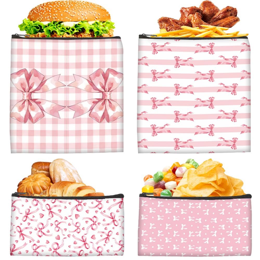 PRESSINART Reusable Sandwich Bags - 4 Pack, 4 Designs