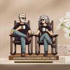 Growing Old Together Couple Statue - Wood view 3