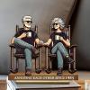 Growing Old Together Couple Statue - Wood view 4