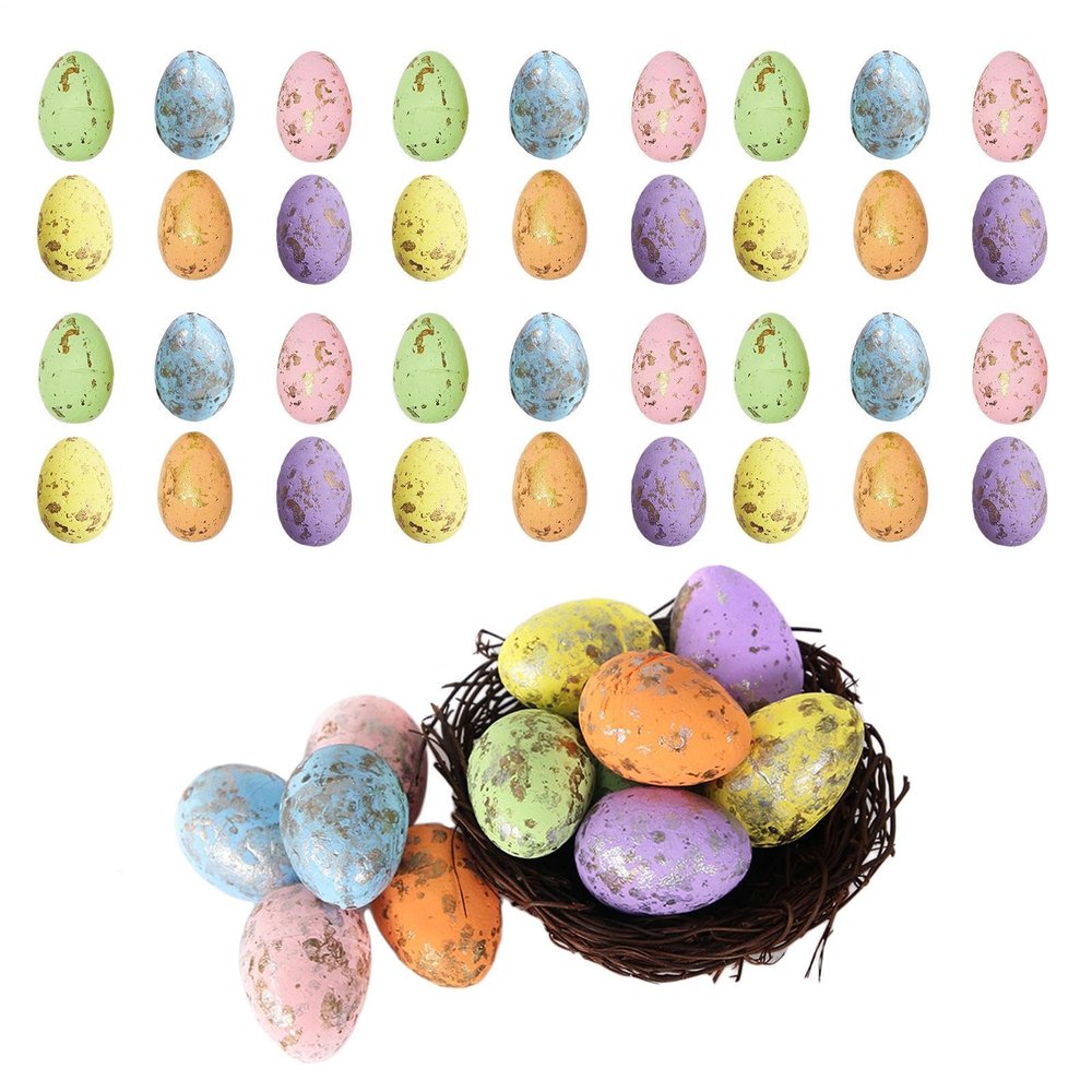 Easter Eggs Bulk, 100 pcs, Assorted Foam Decorations