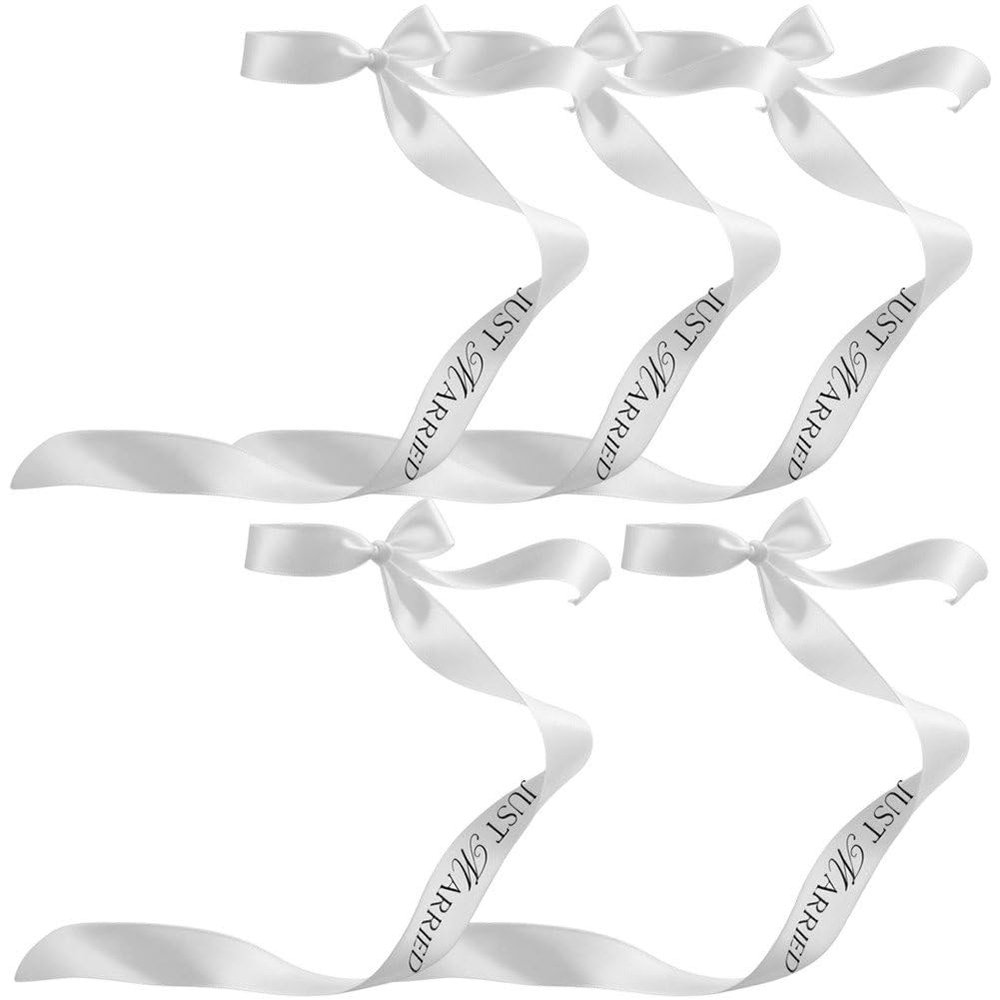 HiyyFloy Just Married Ribbon for Champagne Glasses