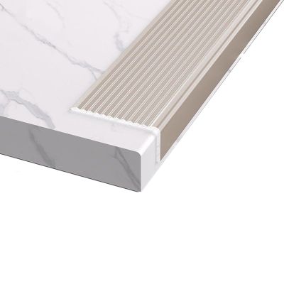 XXYLC L-Shaped Aluminum Stair Edge Profile, Anti-Slip Corner Guard, 1 m (20 × 50 mm, Purple Gold)