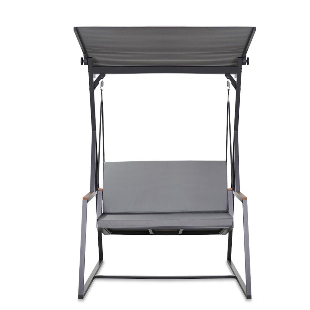 Setgarden Porch Swing Cushion Set, 7 cm Thick, Seat and Back Cushions, Removable Cover, Reversible, Garden Cushion Set (Light Gray, 150 x 60 x 50 cm)