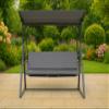 Setgarden Porch Swing Cushion Set, 7 cm Thick, Seat and Back Cushions, Removable Cover, Reversible, Garden Cushion Set (Light Gray, 150 x 60 x 50 cm) view 2