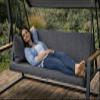 Setgarden Porch Swing Cushion Set, 7 cm Thick, Seat and Back Cushions, Removable Cover, Reversible, Garden Cushion Set (Light Gray, 150 x 60 x 50 cm) view 4