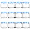 Vitrea 12 x 330 ml Jam Jars with Blue Checkered TO 82 Lids view 1