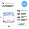 Vitrea 12 x 330 ml Jam Jars with Blue Checkered TO 82 Lids view 2