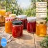 Vitrea 12 x 330 ml Jam Jars with Blue Checkered TO 82 Lids view 3