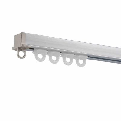 Aluminum Ceiling Track for Bay Windows and Balconies, Quiet Smooth-Gliding Rail, 3.30 m, Silver Finish