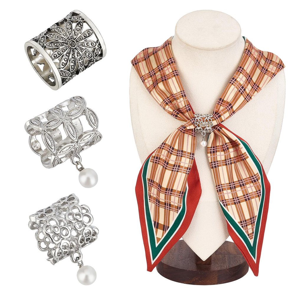 NICENEEDED 3-Pack Western Bandana Scarf Rings