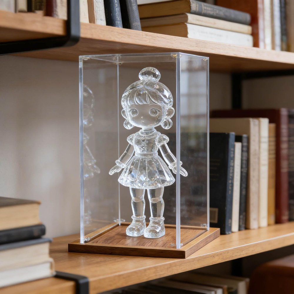 Oracra Tall Stackable Acrylic Display Case, 15 x 15 x 50 cm