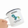 Personalized Dad Mug with Name, Papasaurus Enamel Coffee Mug - Blue, 1 Child view 3