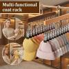 10-Clip Closet Organizer, Space-Saving 360° Rotating Hanger, Brown, 2-Pack view 2