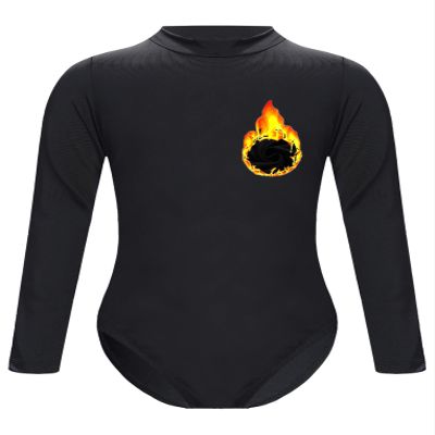 Freebily Girls' Long-Sleeve Ballet Leotard, Black Turtleneck Fleece, 104-110