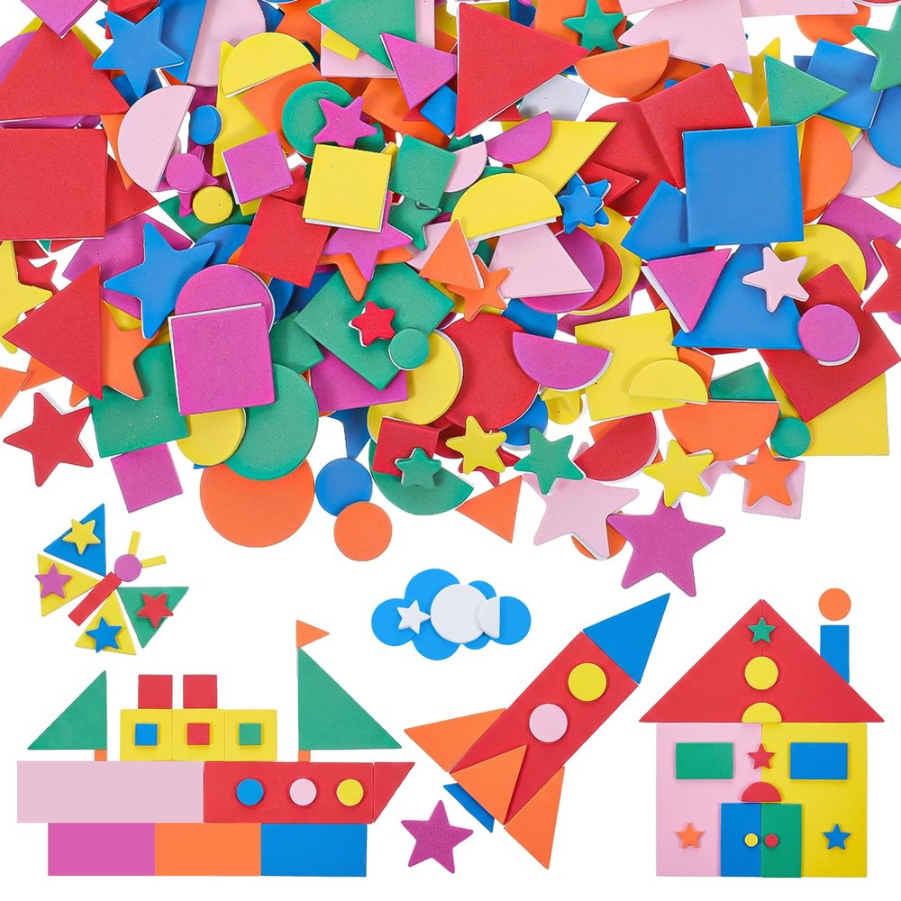 750 Self-Adhesive Foam Stickers - Geometric Shapes
