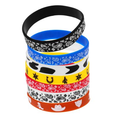 Housoutil Silicone Bracelets with Unique Western Style - 7 Pack