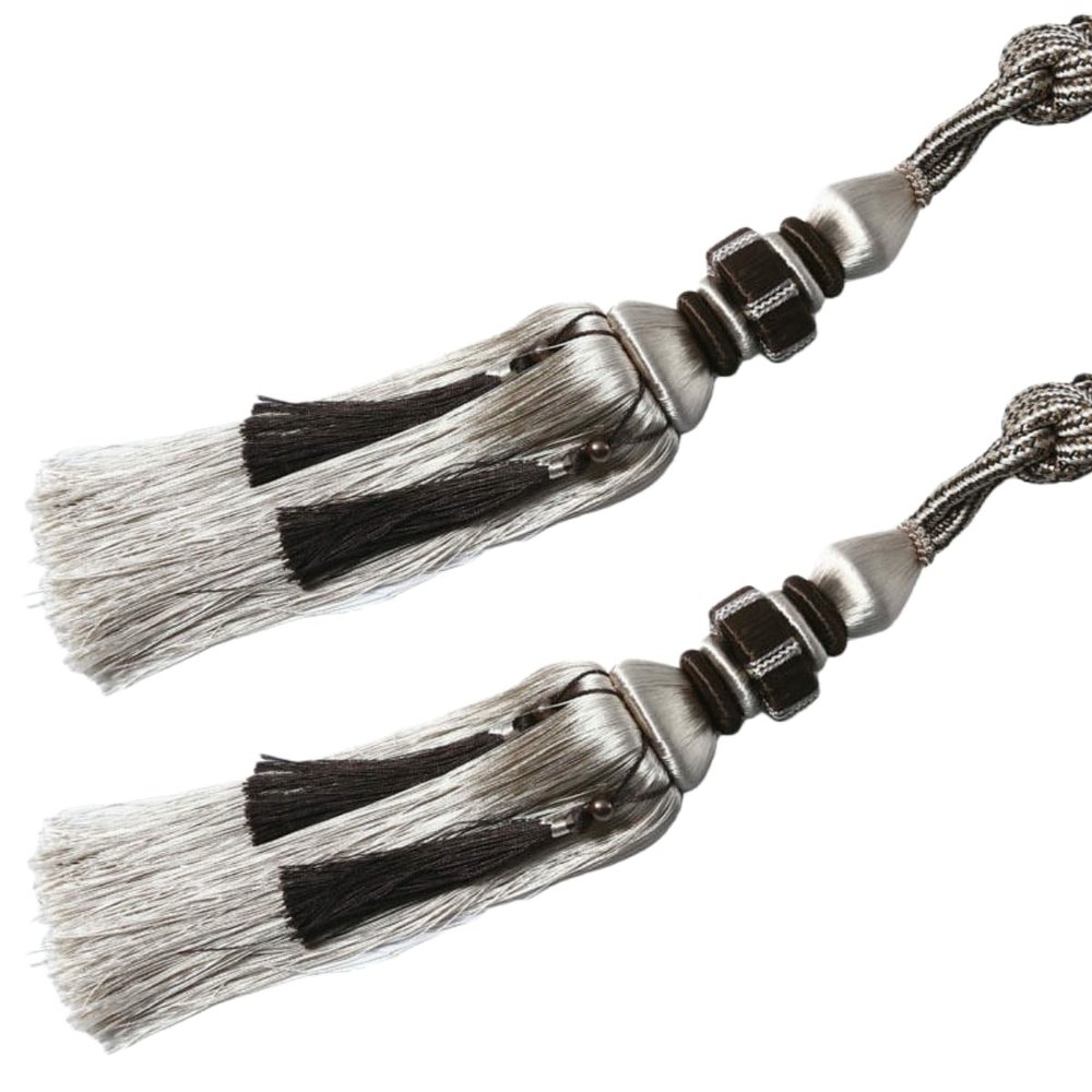 Braided Rope Knot Curtain Tiebacks, 2-Pack, Beige
