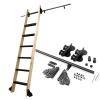 YGFBLSZ Hardware Kit for Extendable Rolling Ladders, Round-Rail Track with Floor Rollers view 1