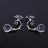 Nikou Metal Crystal Glass Curtain Tiebacks, Silver-Colored, 12 cm, 2-Pack view 2