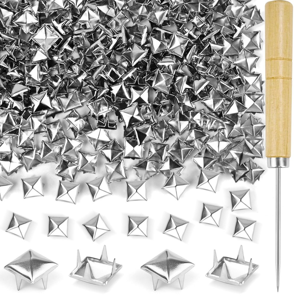 NISENTIA 500 Pcs Square Metal Studs Set