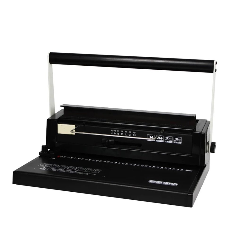 W12m Manual Wire Binding Machine, 34-Hole Double-Coil Punch