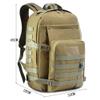 PBTMCD Tactical 40L MOLLE Backpack with Patch Panel, Water-Resistant Combat Pack for Hiking and Extended Training (3-Color Desert) view 3