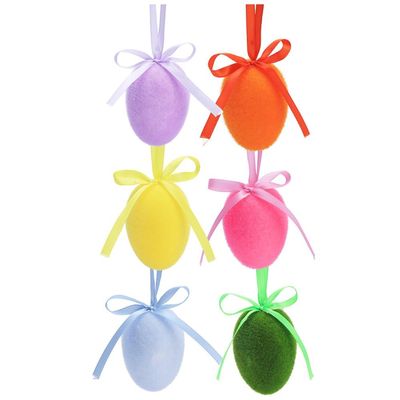 Casiler 6-Pack Hanging Easter Eggs, Colorful Tree Ornaments, Hand-Painted DIY Decor
