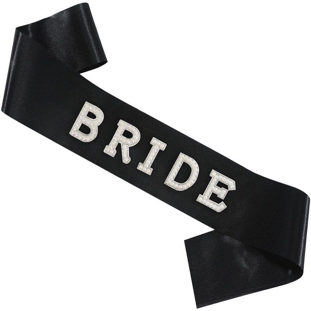 Bridal Satin Sash with Pearl Letters