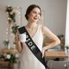 Bridal Satin Sash with Pearl Letters view 2