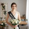 Bridal Satin Sash with Pearl Letters view 4
