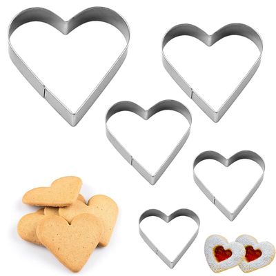 DYSWTUE 5-Piece Heart Cookie Cutter Set