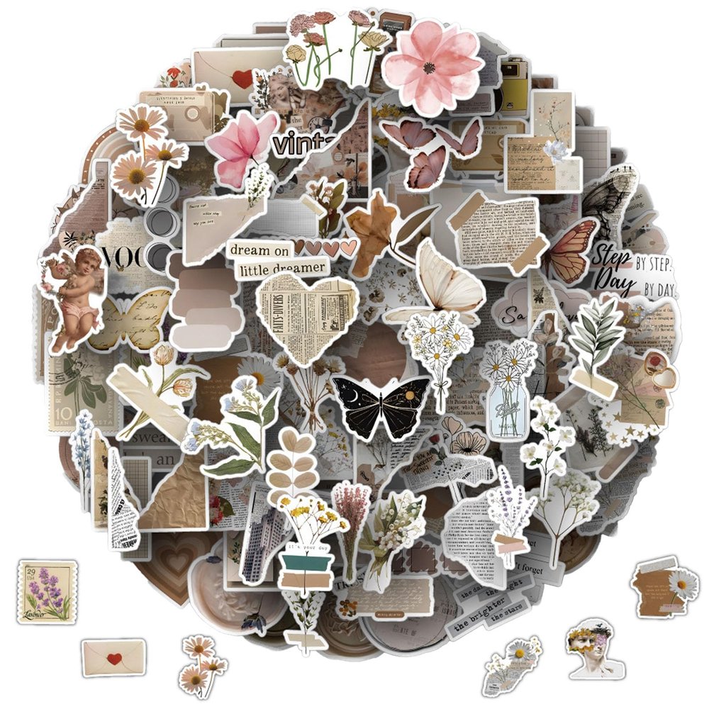 120 Vintage Scrapbooking Stickers
