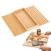 Wood Sofa Armrest Tray with Drink Holder view 1