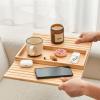 Wood Sofa Armrest Tray with Drink Holder view 2